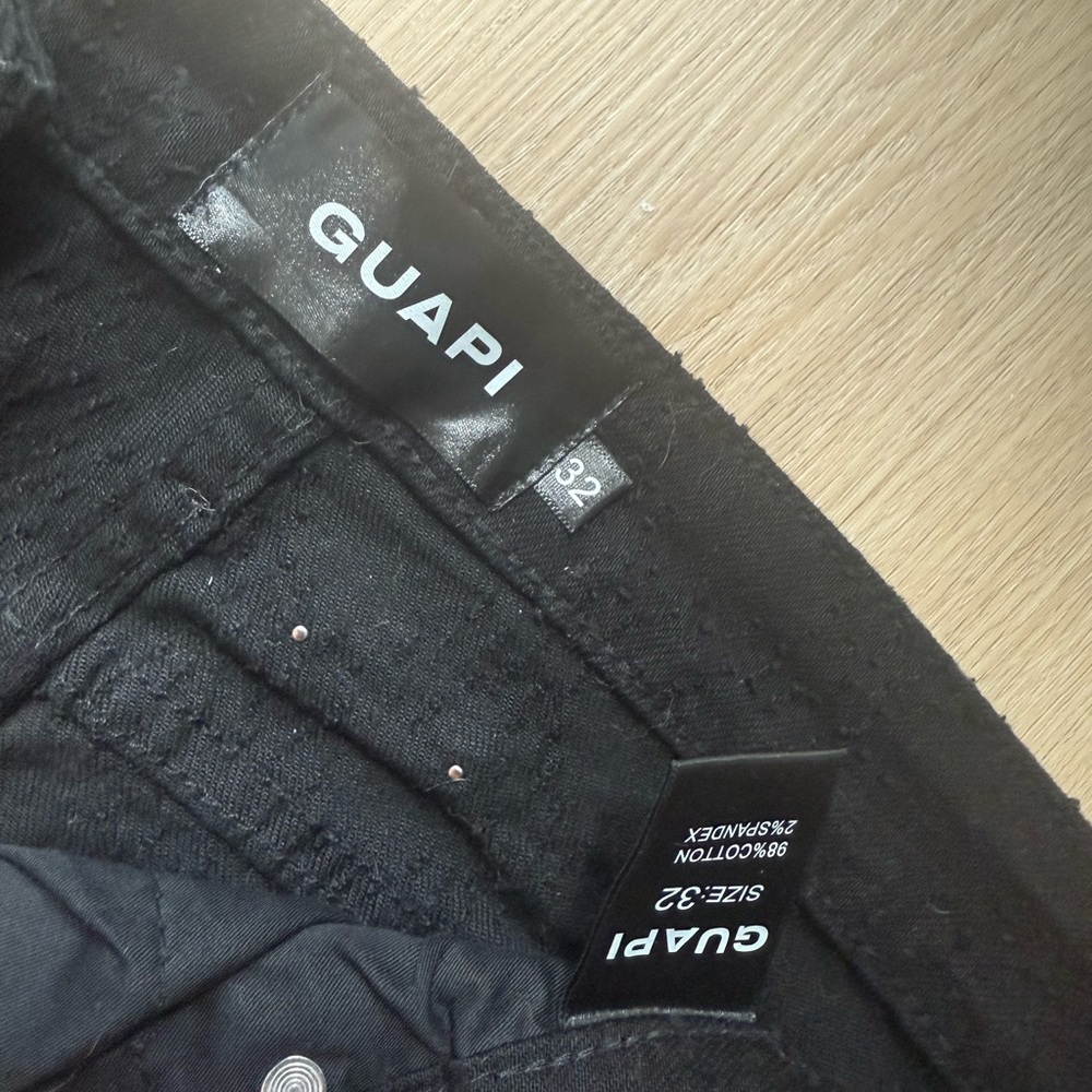 GUAPI Rhinestone Men Black Jeans - Picture 5 of 7